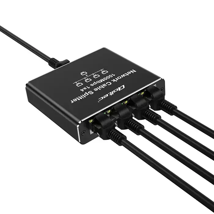 Qoltec Splitter Ethernet mini SWITCH 1x4 RJ45 | 1000Mb/s | USB-C | Aluminium Foto 21