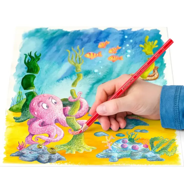 Krāsainie akvareļu zīmuļi STAEDTLER NORIS CLUB 12 krāsu komplekts Foto 5