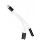 Adapter AUX 2in1 Type C (male) to Type C (female) / Jack 3,5 mm (female) black Photo