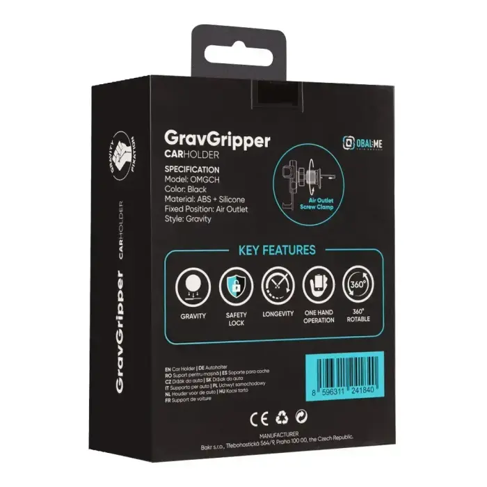 Автомобильный держатель OBAL:ME GravGripper черный Фото num