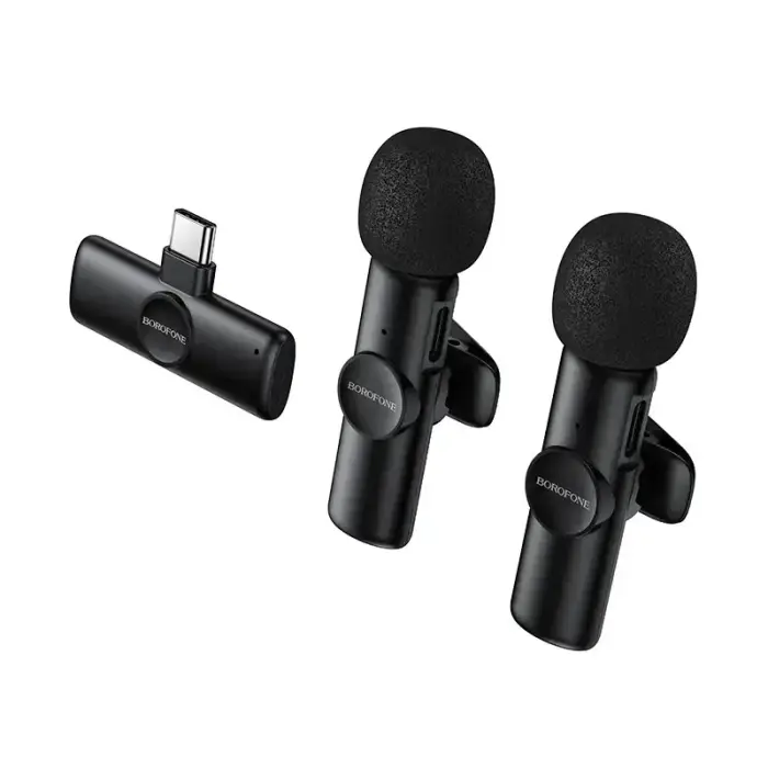 Borofone Lavalier wireless microphone BFK16A Winner Type C black - 2 pieces Foto 5