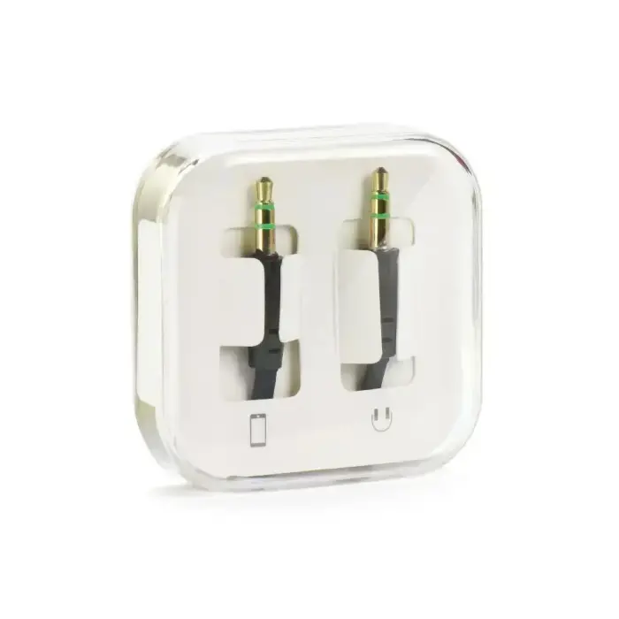 Cable AUX Jack 3,5 mm (male) to Jack 3,5 mm (male) BOX 1 m black  Photo