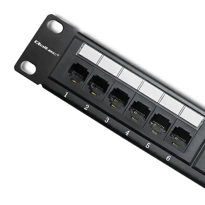 Qoltec Patch panel RACK | 24 ports | Cat 6 UTP | Black Foto 2