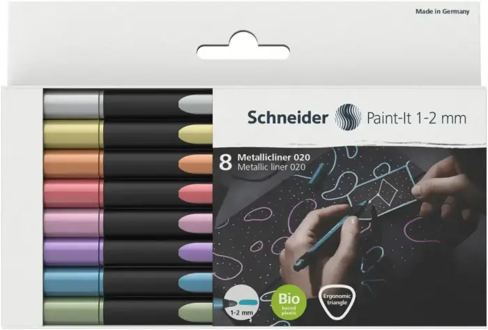 Laineri SCHNEIDER Paint - it, 8 metāliskas krāsas iepakojumā Foto 2