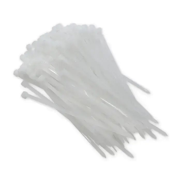 Qoltec Self-locking cable tie | 4.8*160 mm | 100 pcs. | Nylon66 | UV | White Photo