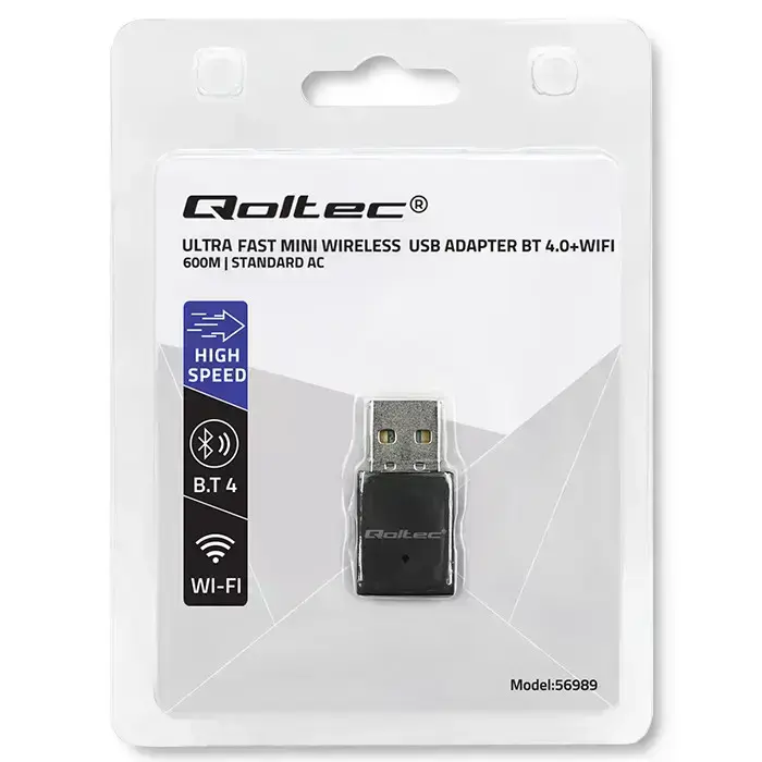 Qoltec Wireless Ultra High Speed Mini Adapter WiFi | Standard AC | BT 4.0 | USB 2.0 | 600Mbps Foto 21