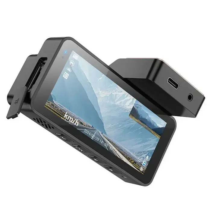 Dash cam for car Hoco with screen 3,69" 2K + rear camera 720P/25fps GPS DV12 silvery gray Фото num