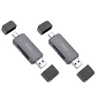 Card reader SD / TF Hoco USB A / USB C 3.0 metal gray Photo