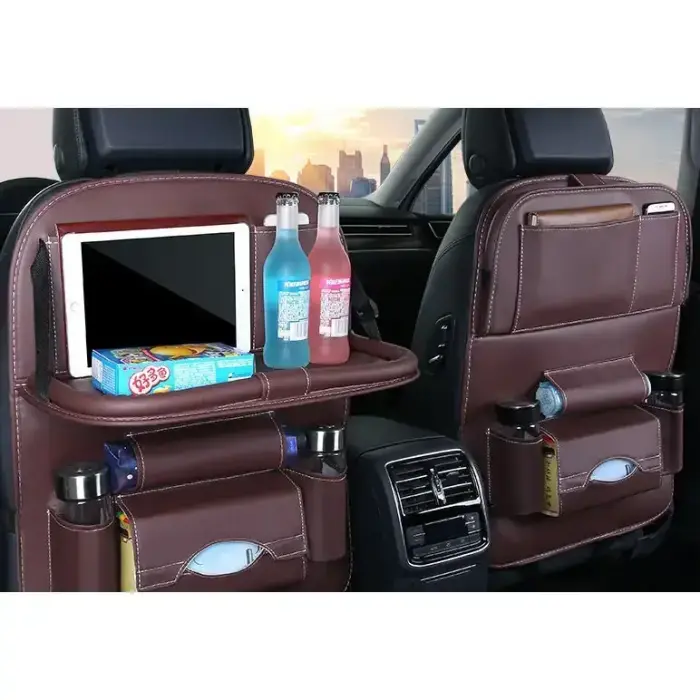Car seat organizer seat protector seat cover shelf mini car table black Фото num