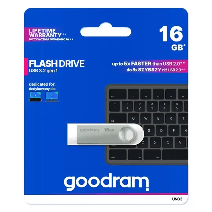 GOODRAM Pendrive UNO3 -  16GB USB 3.2 gen 1 Silver Photo