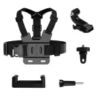 GoPro Chest Strap set of accessories 5in1 for GoPro, DJI, Insta360, SJCam, Eken sports cameras (GoPro 5 in 1 chest strap) Photo