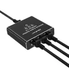 Qoltec Splitter Ethernet mini SWITCH 1x3 RJ45 | 1000Mb/s | USB-C | Aluminium Photo
