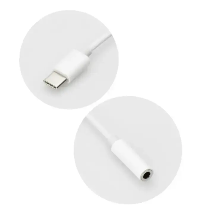 Adapter AUX Type C (male) to Jack 3,5 mm (female) white Photo