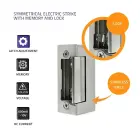 Qoltec Electric strike With lock and memory | 12V | Stainless steel Photo