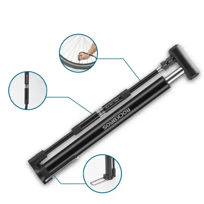 Rockbros 42322821001 floor bicycle pump - black Photo