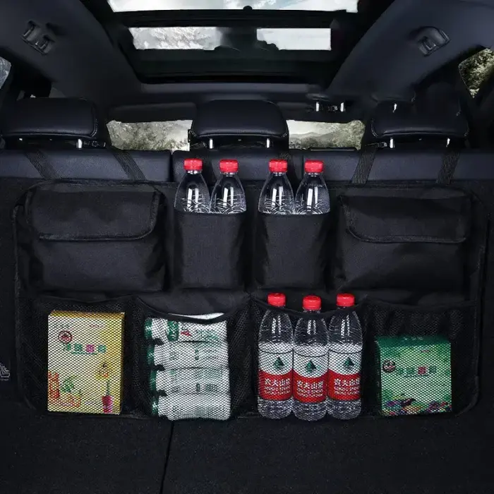 Car organizer for the rear seat backrest for the trunk black Фото num
