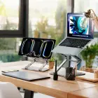 Wozinsky WRS-CPY75DSS Aluminum Laptop and Tablet Stand + Free Smartphone Stand - Silver Foto 20