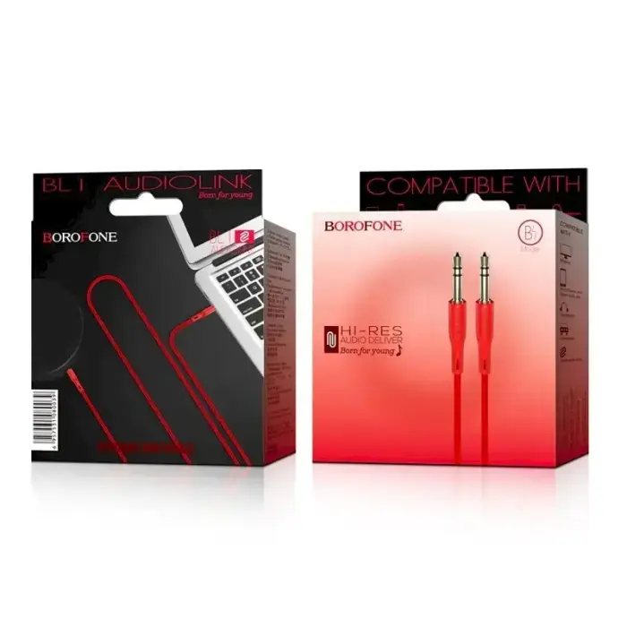 Borofone BL1 Premium AUX Cable 3.5 mm -> 3.5 mm 1m red Photo