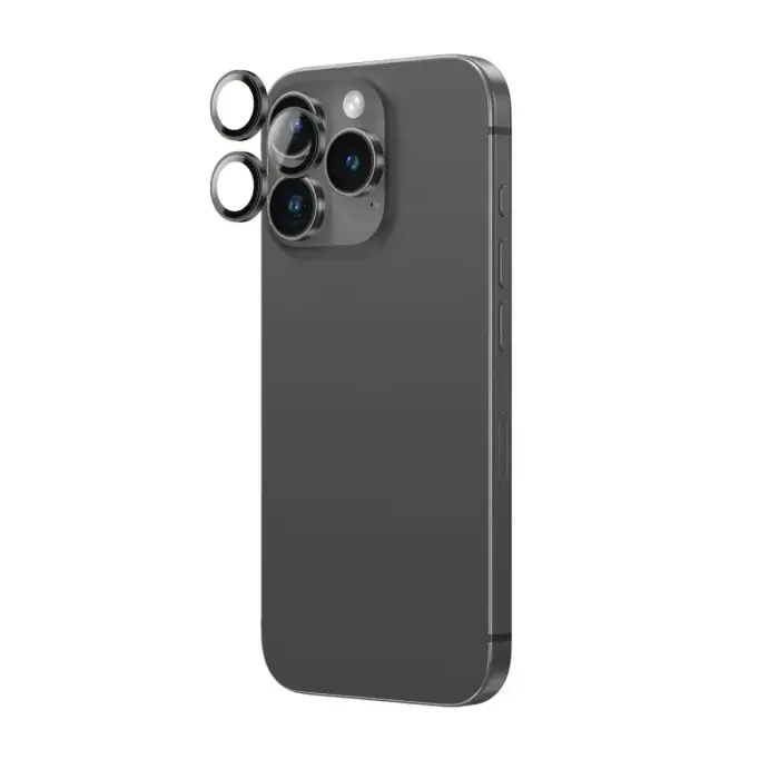 AmazingThing AR Aluminum 3 Lens Glass with Camera Lens Frame telefona maciņš iPhone 16 Pro, iPhone 16 Pro Max melnā krāsā Foto 3
