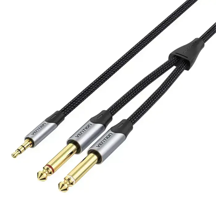 Audio cable mini jack 3.5mm to 2x jack 6.35mm male Vention BARHK 8m Foto 5