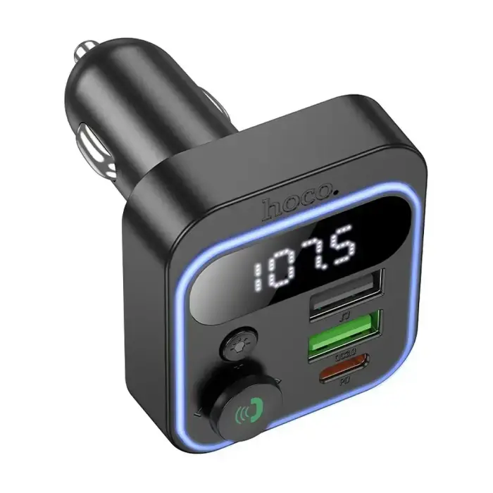 HOCO car transmitter FM bluetooth 2 x USB A + Type C PD QC3.0 20W E85 black Фото num