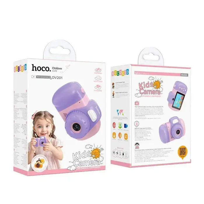 Digital kids camera Hoco 2MP 2,4" Full HD DV201 pink Фото num