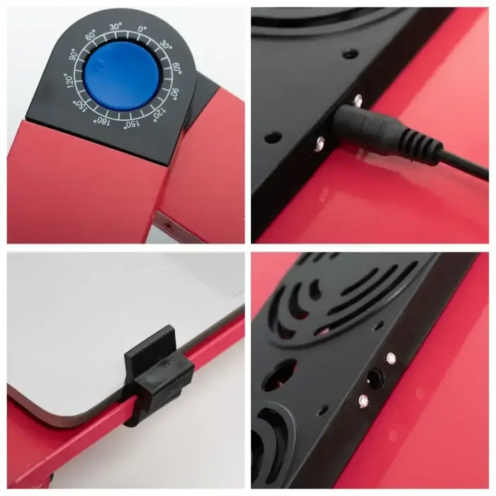 Desk for laptop uniwersal adjustable with cooling YL-803 red Foto 7