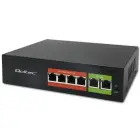 Qoltec FAST Ethernet PoE SWITCH | 4x RJ45 PoE | 2x RJ45 Uplink | 65W | 10/100 Mb/s Photo