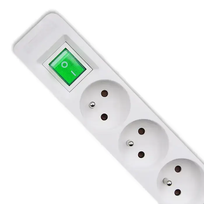 Qoltec Power strip | 6 sockets | 1.8m | White-grey Photo