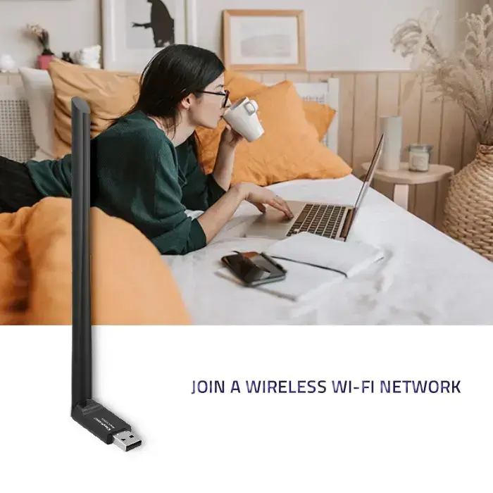 Qoltec Wireless adapter WiFi USB with antenna | standard N Photo