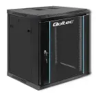 Qoltec RACK Cabinet 19 "| 12U | 600 x 635 x 600 | Tempered doors | Hanging | Steel case | Lock | Black Foto 1
