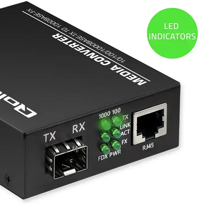 Qoltec Bidirectional Ethernet SWITCH Media Converter 1x RJ45 1x SFP| 1000Mbps | 5V Foto 14