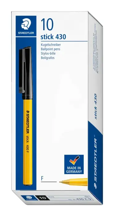 Lodīšu pildspalva STAEDTLER STICK 430F 0.7mm melna Photo