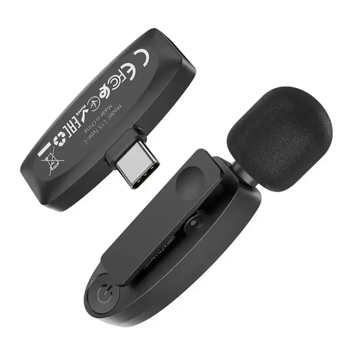 Wireless lavalier microphone USB C Hoco L15 black Foto 12