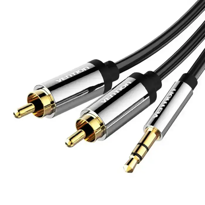 3.5mm Male to 2x RCA Male Audio Cable 3m Vention BCFBI Black Foto 4