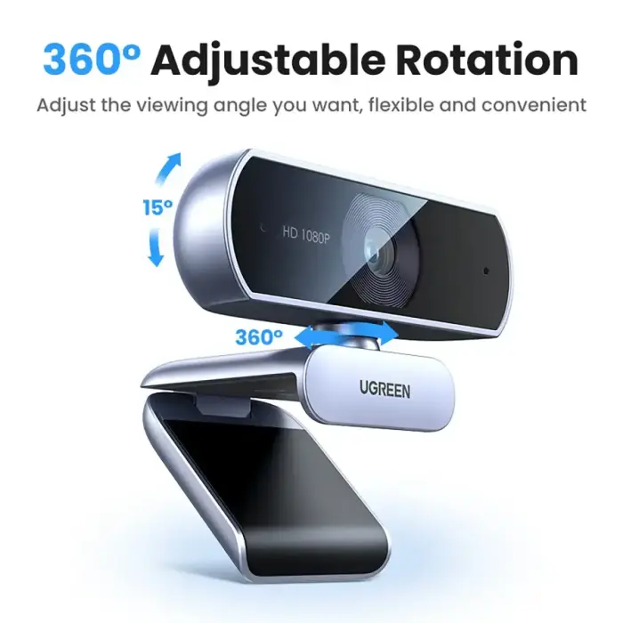 Ugreen CM678 USB HD tīmekļa kamera - pelēka Foto 8
