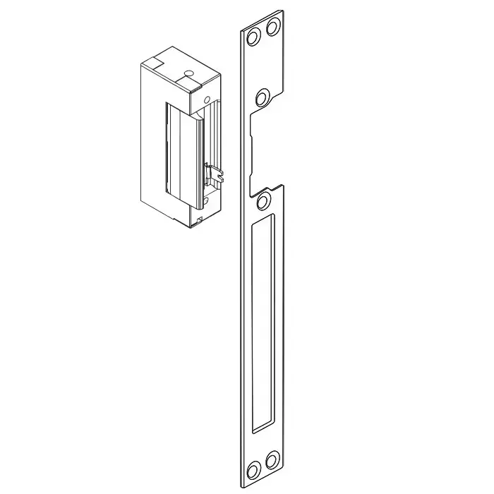 Qoltec Double-sided straight plate for electric door strike | Catch plate | 250mm | Stainless steel Photo