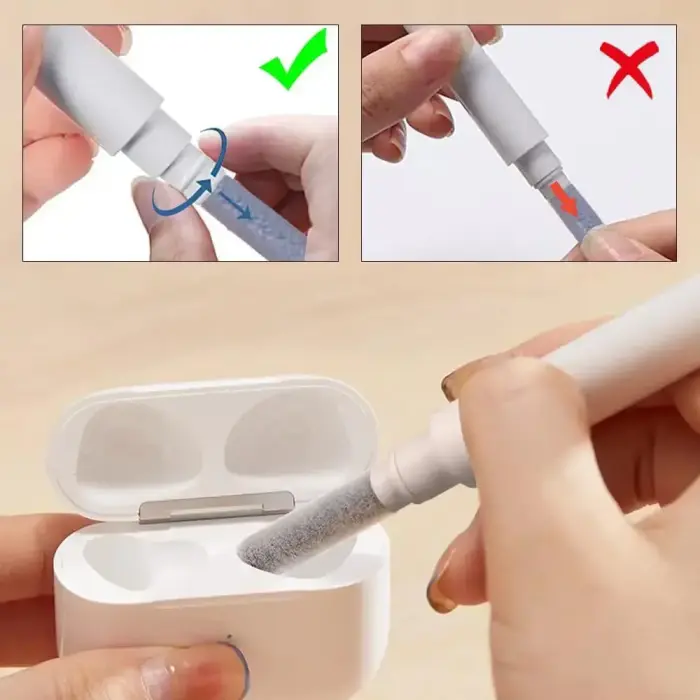 TECH-PROTECT CS02 CLEANER SET 3IN1 FOR EARPHONE WHITE Photo