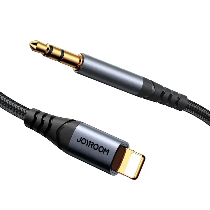 Joyroom stereo audio cable AUX 3.5 mm mini jack - Lightning for iPhone iPad 1.2 m black (SY-A06) Photo