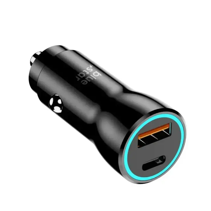 Зарядка для автомобиля Blue Star | 25W | PD, QC, PPS | USB-C, USB-A | черная Фото num