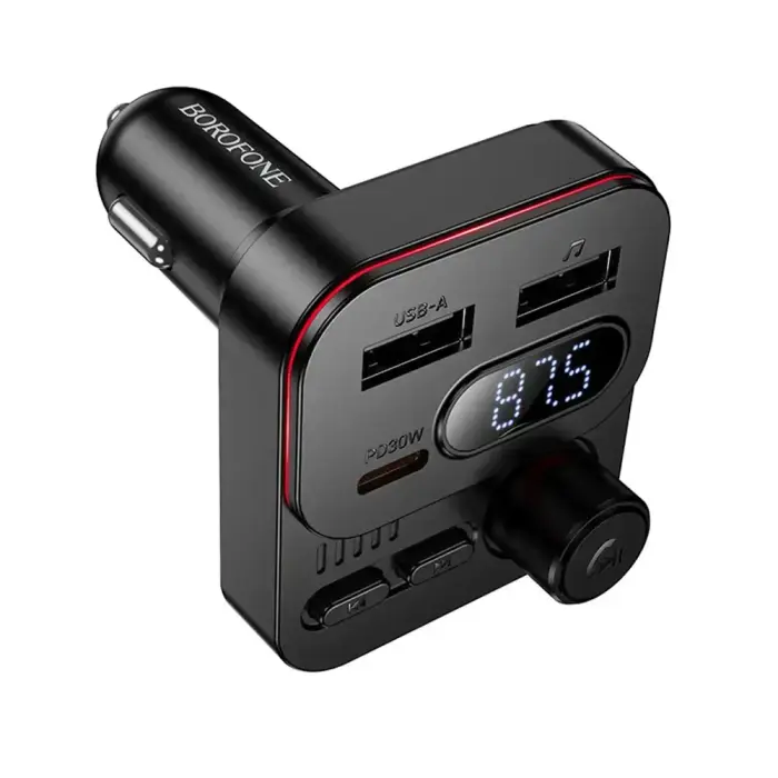 Borofone Transmitter FM BC61 Ocean MP3, Bluetooth - 2xUSB + Type C - PD 45W black Photo