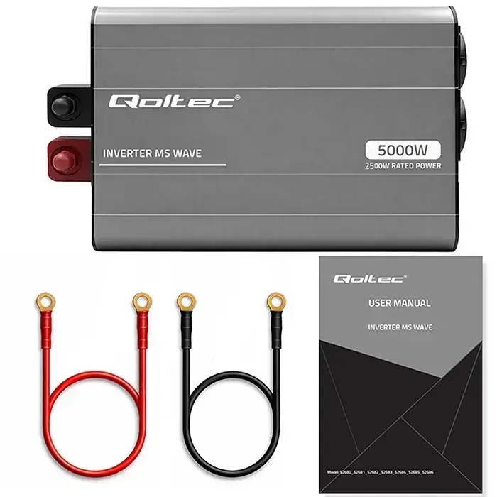 Qoltec MS Wave Voltage Converter | 12V to 230V | 2500/5000W | USB | Compatible with LiFePO4, GEL and AGM batteries Foto 12