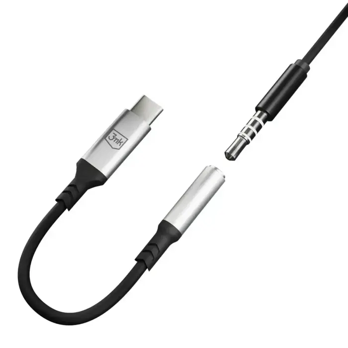 3mk USB-C adapter - 3.5 mm minijack - silver Photo