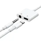 Joyroom Lightning - Lightning | 3,5 mm mini jack headphone adapter audio and charging white (S-Y104) Photo