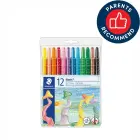 Vaska krītiņi plastmasas korpusā STAEDTLER NORIS CLUB 221 diametrs 6mm, 12 krāsas Photo
