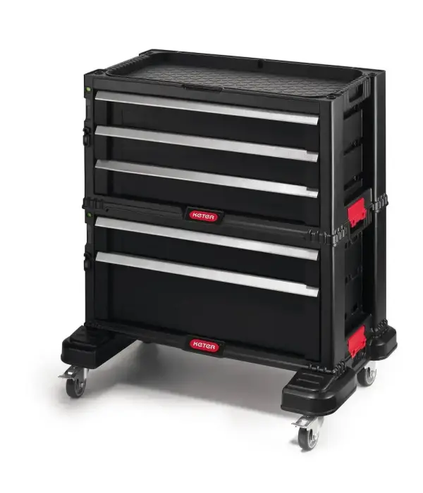Instrumentu lāde ar 5 atviktnēm uz riteņiem Drawers Tool Chest Set 56,2x28,9x50,2cm Foto 2