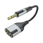Borofone Cable BL19 Creator 2 in 1 - jack 3,5mm male to 2xjack 3,5mm female - 15 cm black Photo