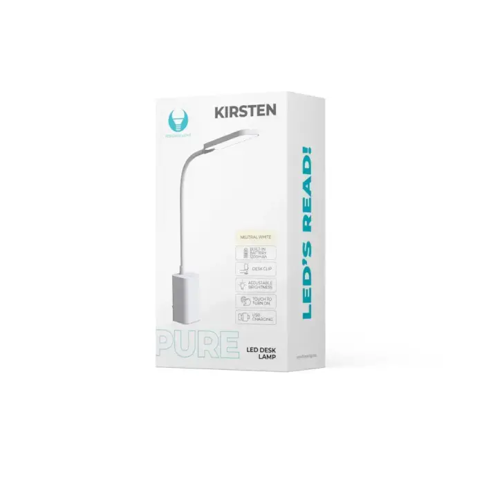 Desk LED Lamp 6W with clip PURE FLB-10 KIRSTEN white Forever Light Photo