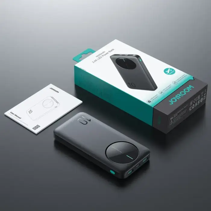 Joyroom JR-PBF12 внешний аккумулятор (powerbank) | 10000 mAh | 12W | USB-A, USB-C | черный Фото num