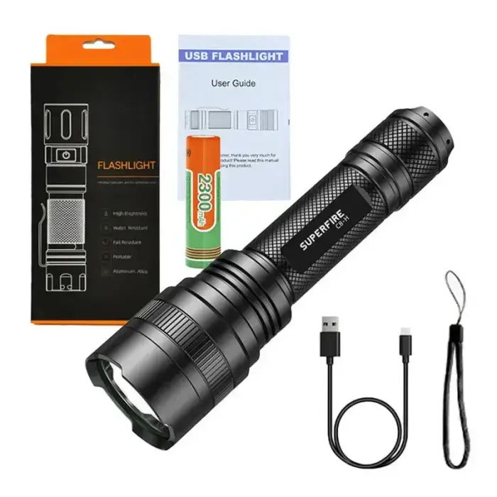 Superfire C8-H flashlight 1200 lm, USB, 250m, 5 modes Фото num